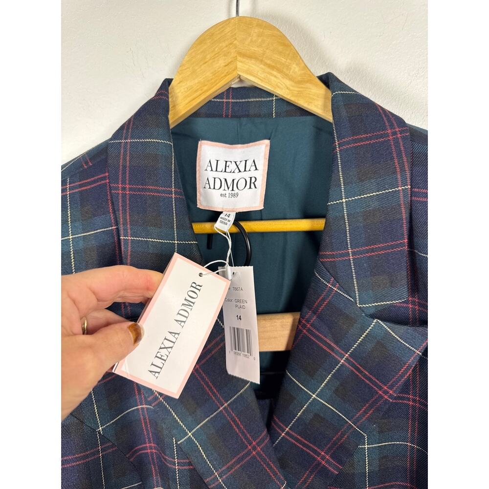 Alexia Admor Janna Longline Plaid Suit Set (2 Piece), Size 14 NWT - Picture 3 of 8